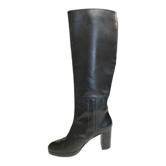 STUART WEITZMAN Black Leather Knee High Heel Boots Shoes 5.5 - Picture 13 of 16
